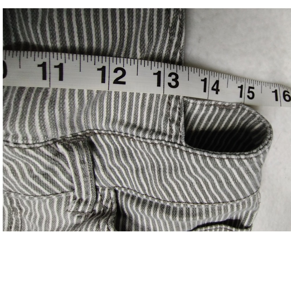 21 Denim Overalls Romper Striped Button Front Casual Cute Size 26 - Picture 9 of 12
